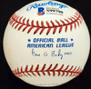 Bill Glynn Autographed Official AL Baseball Cleveland Indians Beckett BAS #S99790