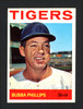 Bubba Phillips Autographed 1964 Topps Card #143 Detroit Tigers SKU #164235