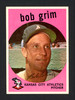 Bob Grim Autographed 1959 Topps Card #423 Kansas City A's SKU #164433