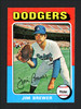 Jim Brewer Autographed 1975 Topps Mini Card #163 Los Angeles Dodgers SKU #165237