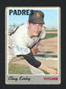 Clay Kirby Autographed 1970 Topps Card #79 San Diego Padres SKU #165257