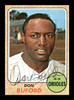 Don Buford Autographed 1968 Topps Card #194 Baltimore Orioles (Smear) SKU #167945