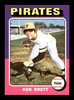 Ken Brett Autographed 1975 Topps Card #250 Pittsburgh Pirates SKU #168411