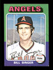 Bill Singer Autographed 1975 Topps Mini Card #40 California Angels SKU #168572