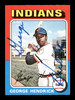 George Hendrick Autographed 1975 O-Pee-Chee Card #109 Cleveland Indians SKU #169377