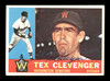 Tex Clevenger Autographed 1960 Topps Card #392 Washington Senators SKU #169662