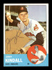 Jerry Kindall Autographed 1963 Topps Card #36 Cleveland Indians SKU #170055