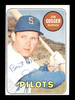 Jim Gosger Autographed 1969 Topps Card #482 Seattle Pilots "Best Wishes" SKU #171092