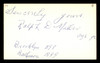 Ralph Miller Autographed 3x5 Index Card Brooklyn Dodgers SKU #174198