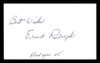 Ernest Rudolph Autographed 3x5 Index Card Brooklyn Dodgers "Best Wishes " SKU #174243