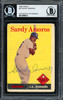 Sandy Amoros Autographed 1958 Topps Card #83 Los Angeles Dodgers Beckett BAS #12056612
