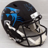 Christian McCaffrey Autographed Carolina Panthers Black AMP Full Size Speed Replica Helmet (Scuff) Beckett BAS #WA47391