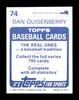 Dan Quisenberry Autographed 1983 Topps Sticker Card #74 Kansas City Royals SKU #178443