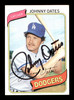 Johnny Oates Autographed 1980 Topps Card #228 Los Angeles Dodgers SKU #178536