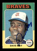 Dave May Autographed 1975 Topps Card #650 Atlanta Braves SKU #183631