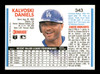 Kal Daniels Autographed 1992 Donruss Card #343 Los Angeles Dodgers SKU #184578