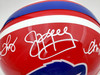 Buffalo Bills Team Greats Autographed Full Size Red Replica Throwback Helmet With 3 Signatures Including Jim Kelly, Thurman Thomas & Andre Reed Beckett BAS Stock #185865
