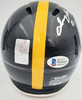 Terry Bradshaw Autographed Pittsburgh Steelers Black Speed Mini Helmet Beckett BAS Stock #185875