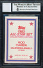 Rod Carew Autographed 1983 Topps All Star Set Card #29 California Angels Auto Grade 10 Beckett BAS Stock #186069