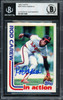 Rod Carew Autographed 1982 Topps In Action Card #501 California Angels Beckett BAS Stock #186118