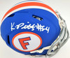 Kyle Pitts Autographed Florida Gators Flat Matte Blue Speed Mini Helmet Beckett BAS Stock #189800