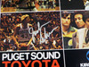 1978-79 NBA Champions Seattle Supersonics Autographed 17x22 Poster Photo With 9 Total Signatures Including Fred Brown & Lenny Wilkens MCS Holo #51049