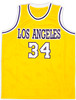 Los Angeles Lakers Shaquille Shaq O'Neal Autographed Yellow Jersey On 4 Beckett BAS Stock #191013