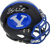 Zach Wilson Autographed BYU Cougars Black Speed Mini Helmet Beckett BAS Stock #191115
