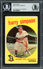 Harry Simpson Autographed 1959 Topps Card #333 Kansas City A's Beckett BAS #12666649