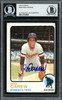 Rod Carew Autographed 1973 Topps Card #330 Minnesota Twins Beckett BAS #12753530