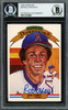 Rod Carew Autographed 1982 Donruss Diamond Kings Card #8 California Angels Beckett BAS Stock #193233