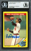 Rod Carew Autographed 1986 Topps Collectors Series Card #6 California Angels Beckett BAS Stock #193253