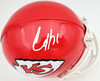 Clyde Edwards-Helaire Autographed Kansas City Chiefs Red Mini Helmet Beckett BAS QR Stock #193781