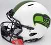 Russell Wilson Autographed Seattle Seahawks White Lunar Eclipse Full Size Authentic Speed Helmet "Go Hawks" RW Holo & Beckett BAS Stock #194033