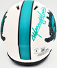 Mercury Morris Autographed Miami Dolphins Lunar Eclipse White Speed Mini Helmet "1972 17-0" Beckett BAS QR Stock #194065