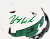 Zach Wilson Autographed New York Jets Lunar Eclipse White Speed Mini Helmet Beckett BAS QR Stock #194722