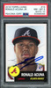 Ronald Acuna Jr. Autographed 2018 Topps Living Rookie Card #19 Atlanta Braves PSA 8 Auto Grade Gem Mint 10 PSA/DNA #50466066