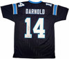 Carolina Panthers Sam Darnold Autographed Black Jersey Beckett BAS Stock #197011