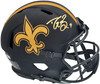 Drew Brees Autographed New Orleans Saints Eclipse Black Full Size Authentic Speed Helmet Beckett BAS QR Stock #197042