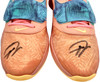Giannis Antetokounmpo Autographed Crimson Bliss Nike Zoom Freak Shoes Milwaukee Bucks Size 16 Pair Beckett BAS QR Stock #197440