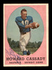 Howard "Hopalong" Cassady Autographed 1958 Topps Card #7 Detroit Lions SKU #198182