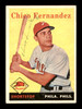Chico Fernandez Autographed 1958 Topps Card #348 Philadelphia Phillies SKU #198558