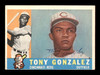 Tony Gonzalez Autographed 1960 Topps Rookie Card #518 Cincinnati Reds SKU #198718