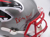 Kyle Pitts Autographed Atlanta Falcons Flash Silver Full Size Authentic Speed Helmet "Dirty Bird" (Smudge) Beckett BAS QR #WL25816