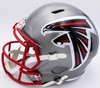 Kyle Pitts Autographed Atlanta Falcons Flash Silver Full Size Replica Speed Helmet (Decal Bubble) Beckett BAS QR #WL43913