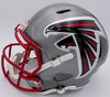 Kyle Pitts Autographed Atlanta Falcons Flash Silver Full Size Replica Speed Helmet (Scuff) Beckett BAS QR #WL43908