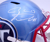 Ryan Tannehill Autographed Tennessee Titans Flash Blue Full Size Replica Speed Helmet (Smudge) Beckett BAS QR #WN46138