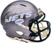 Zach Wilson Autographed New York Jets Flash Silver Speed Mini Helmet Beckett BAS QR Stock #198873