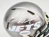 Zach Wilson Autographed New York Jets Flash Silver Speed Mini Helmet Beckett BAS QR Stock #198873