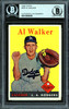 Al "Rube" Walker Autographed 1958 Topps Card #203 Los Angeles Dodgers Beckett BAS #13608389